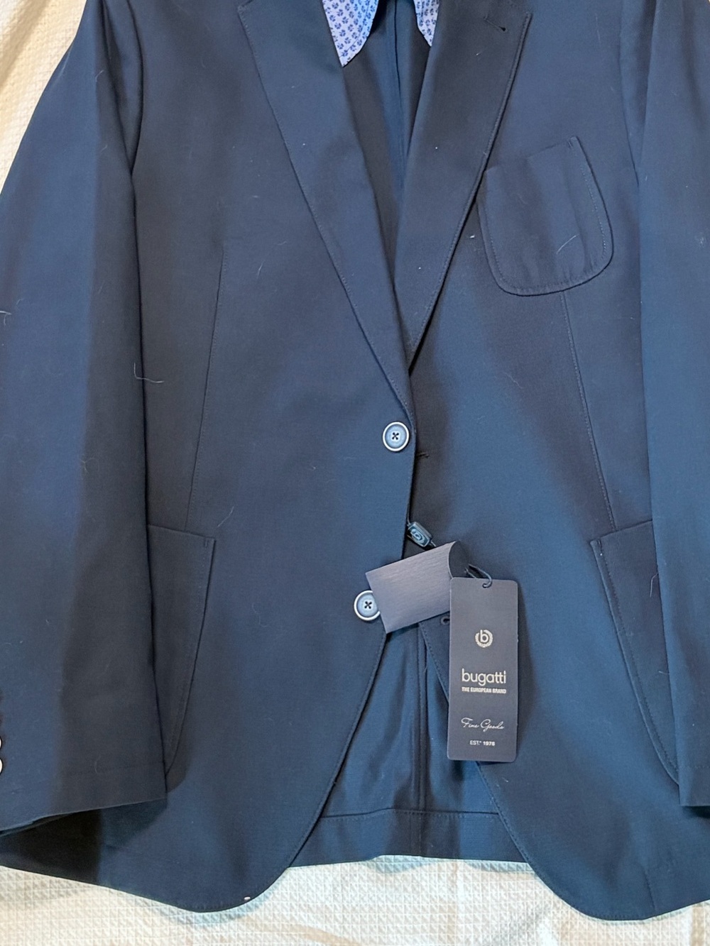 Bugatti Men's Navy Blue Single-Breasted Blazer